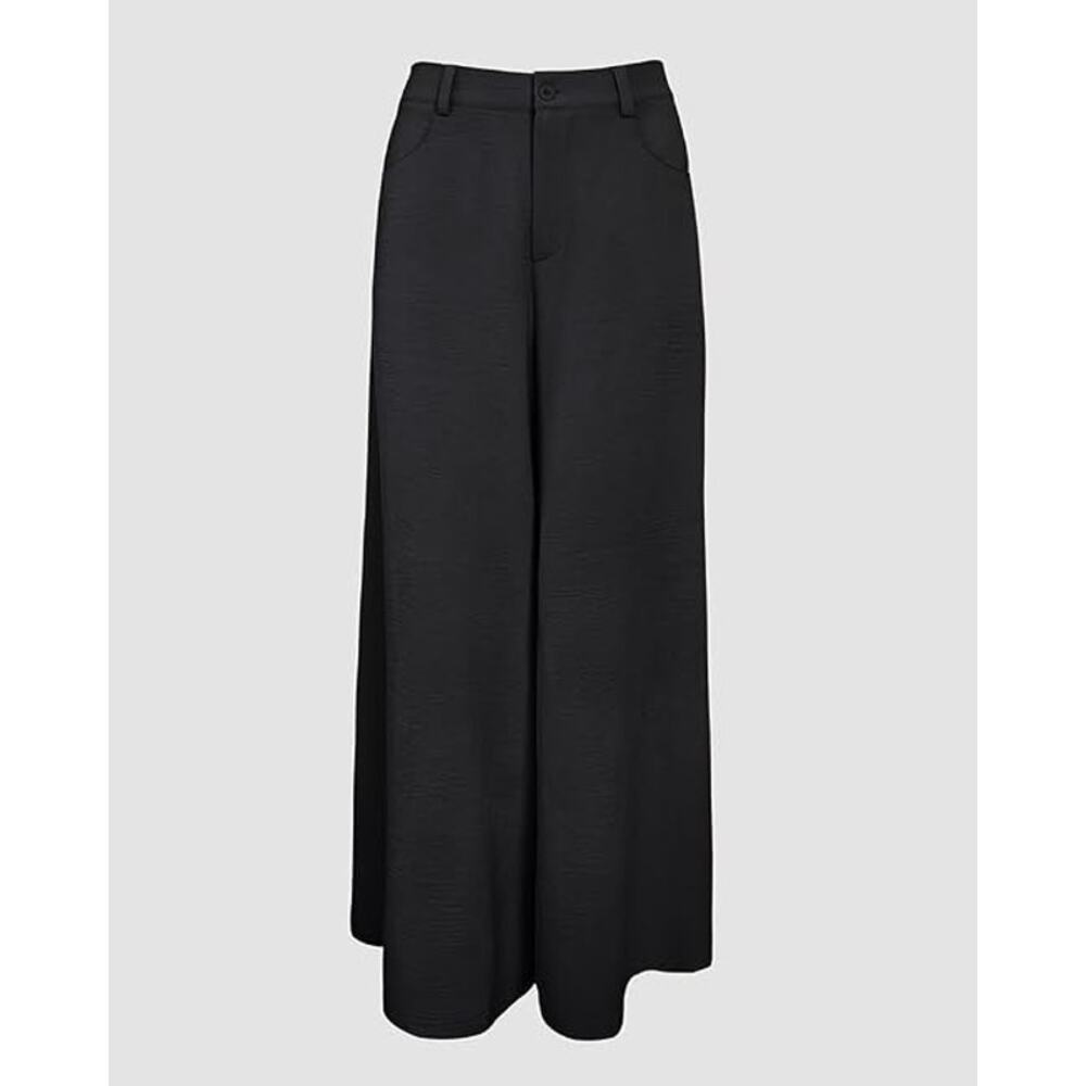 CHICME Women 2 Piece Outfit Off Shoulder Flowy Wide Leg Pants Set, Black, XXL - Picture 5 of 6